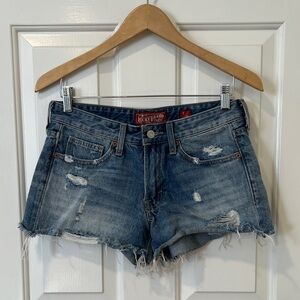 Lucky Brand Women's Frayed  Distressed Cut Off Blue Jean Shorts